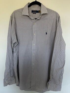 Polo by Ralph Lauren Navy & White Windowpane Dress Shirt